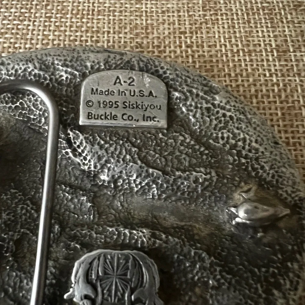 Siskiyou 1995 Flying Eagle Pewter Belt‎ Buckle A-2 Made in USA Large Western